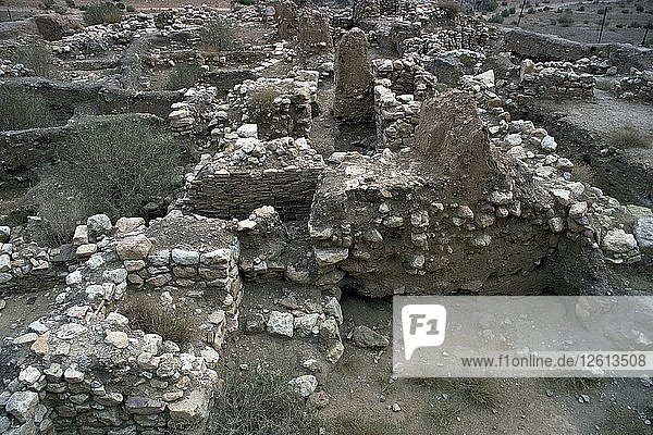 Ausgegrabene Hausmauern  7. Jahrhundert v. Chr. Künstler: Unbekannt