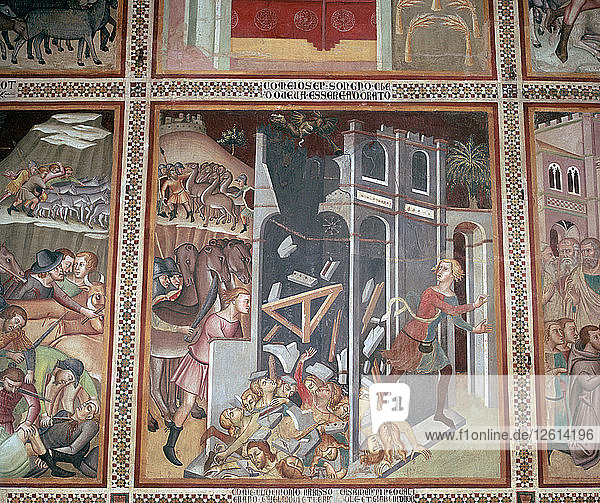 Fresco of the destruction of Jericho  14th century. Artist: Unknown