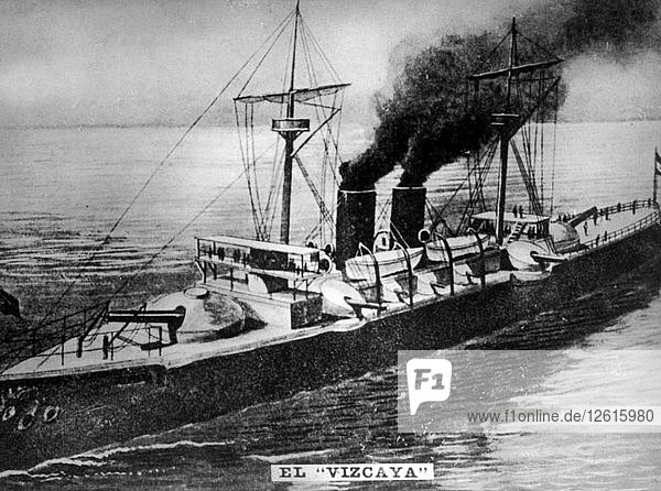 Spanisches Kriegsschiff The Viscaya  (1898er Jahre)  1920er Jahre. Künstler: Unbekannt