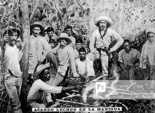 Gebratenes Schwein im Dschungel  Kuba  (um 1910). Künstler: Unbekannt