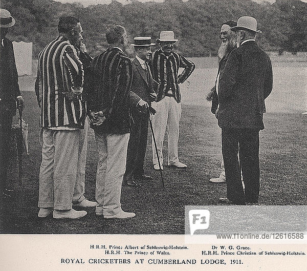 Königliche Kricketspieler in Cumberland Lodge  Windsor Great Park  Berkshire  1911 (1912). Künstler: Ernest Brook