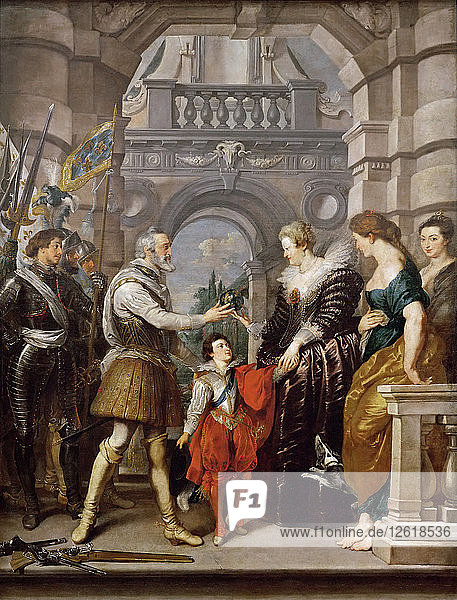 Die Sendung der Regentschaft (Der Marie de Medici-Zyklus). Künstler: Rubens  Pieter Paul (1577-1640)
