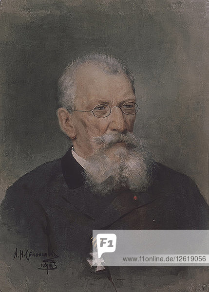 Porträt des Künstlers Pjotr P. Sokolow (1821-1899). Künstler: Stepanow  Alexander Nikolajewitsch (1861-1911)