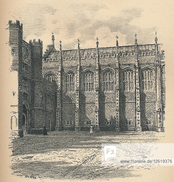 Die Große Halle des Hampton Court Palace  1902. Künstler: Thomas Robert Way.