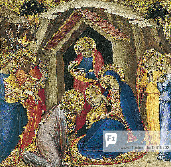 Die Anbetung der Heiligen Drei Könige. Künstler: Luca di Tommè (ca. 1330-1389)