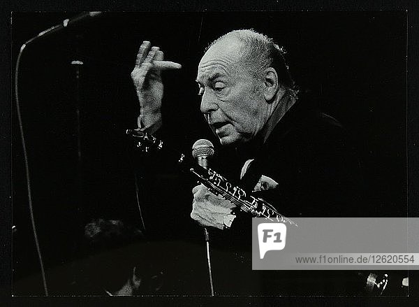 Woody Herman on stage at the Forum Theatre  Hatfield  Hertfordshire  24 May 1983. Artist: Denis Williams
