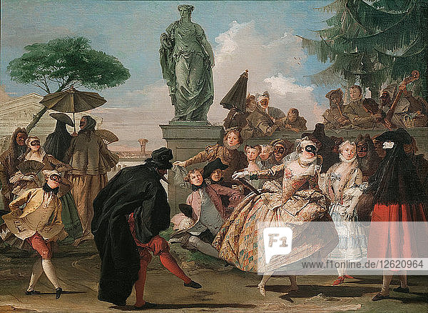 Das Menuett. Künstler: Tiepolo  Giandomenico (1727-1804)