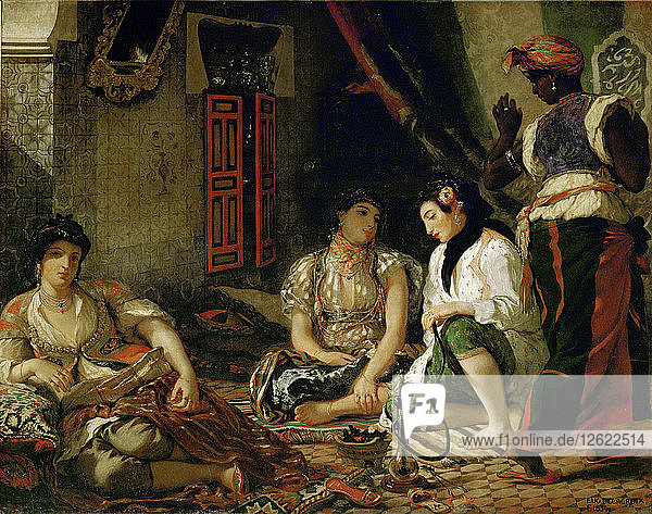 Die Frauen von Algier in ihrer Wohnung. Künstler: Delacroix  Eugène (1798-1863)