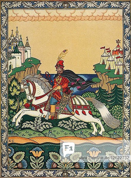 Illustration für Pushkins Coq Dor  1925. Künstler: Boris Zvorykin.