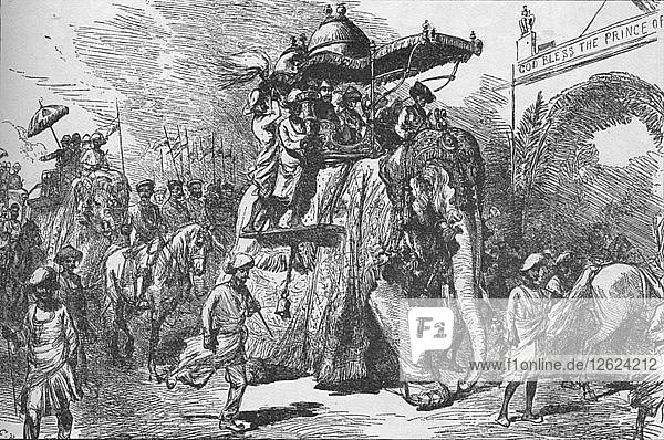 Entry of the Prince of Wales into Baroda India on 9 November 1875 (1908). Artist: Unknown.
