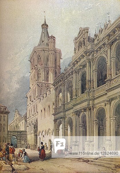 Rathaus  Köln  um 1841. Künstler: William Leighton Leitch.
