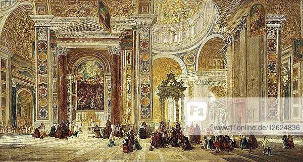 Innenraum von St. Peters  Rom  1824-1885. Künstler: John Scarlett Davis.