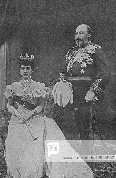 König Edward VII. und Königin Alexandra  um 1902 (1909). Künstler: Gunn & Stuart.
