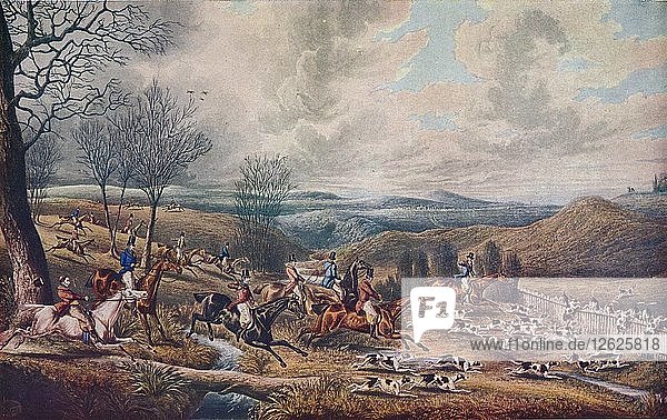 Die Jagd auf die Roebuck  1834. Künstler: Henry Thomas Alken.