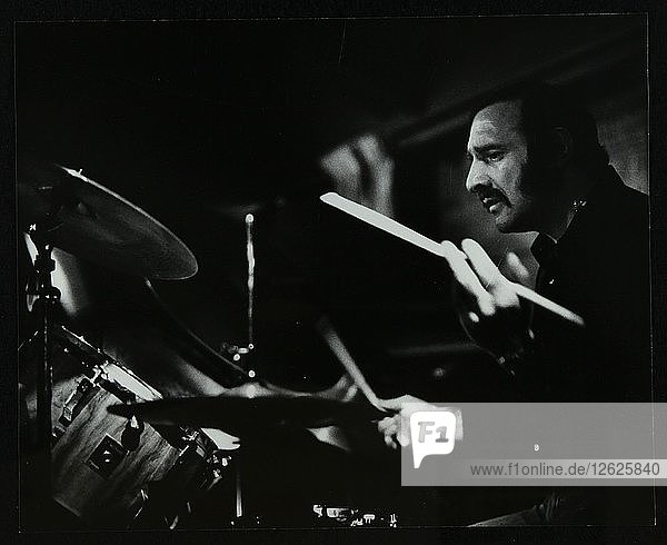 Drummer Alan Jackson playing at The Stables  Wavendon  Buckinghamshire. Artist: Denis Williams