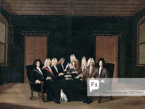 Die Abgesandten des Friedenskongresses von Baden am 7. September 1714. Künstler: Huber  Johann Rudolf (1668-1748)