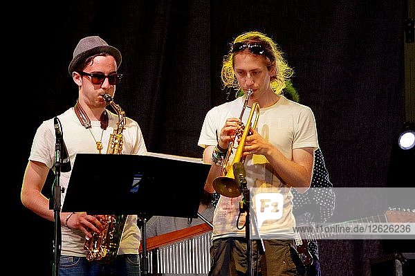 Joe Jackson und R. Muscat  Love Supreme Jazz Festival  Glynde Place  East Sussex  2014. Künstler: Brian OConnor.