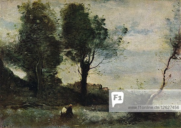 Holzsammler  um 1865  (1913). Künstler: Jean-Baptiste-Camille Corot