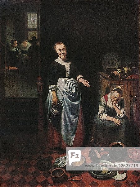 Der müßige Diener  1655. Künstler: Nicolaes Maes.