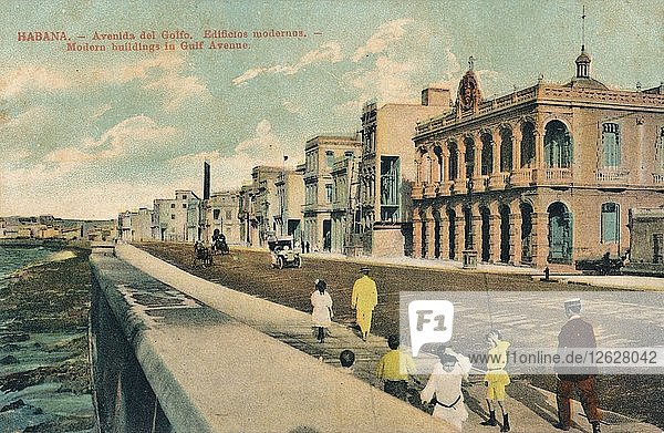 Moderne Gebäude in der Avenida del Gulf  Havanna  Kuba  um 1910. Künstler: Unbekannt