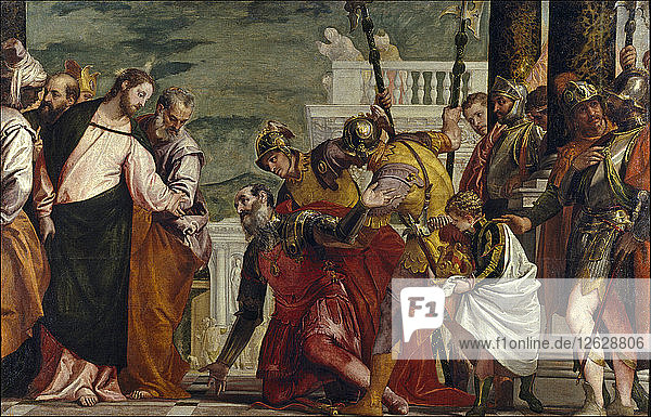 Jesus heilt den Diener eines Zenturios. Künstler: Veronese  Paolo (1528-1588)
