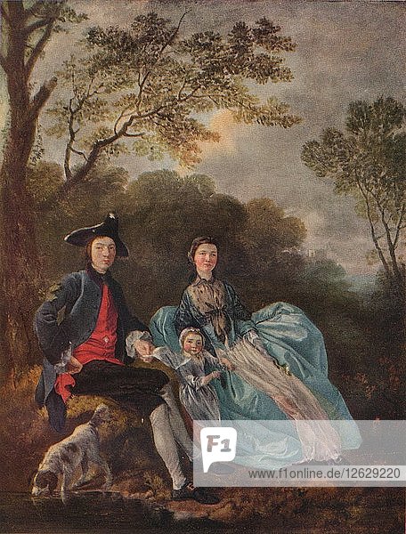 Porträt des Künstlers mit seiner Frau und seiner Tochter  um 1748. Künstler: Thomas Gainsborough.