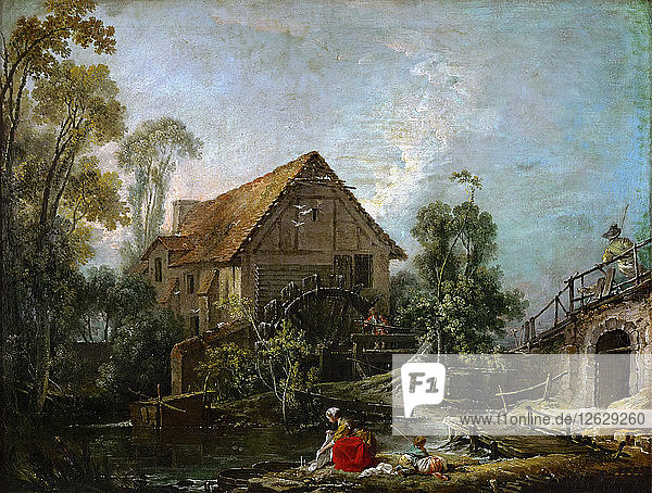 Die Mühle. Künstler: Boucher  François (1703-1770)