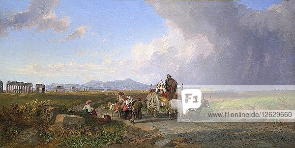 Szene in der römischen Campagna  1865. Künstler: Penry Williams.
