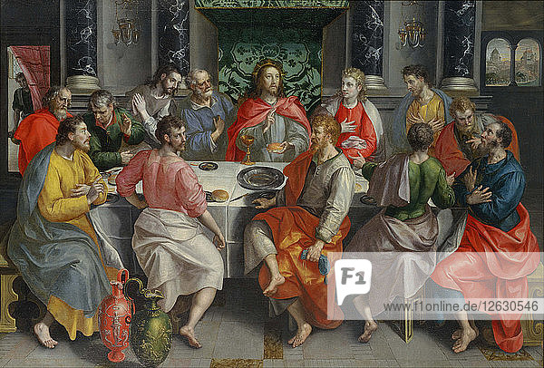 Das letzte Abendmahl. Künstler: Vos  Maerten  de (1532-1603)