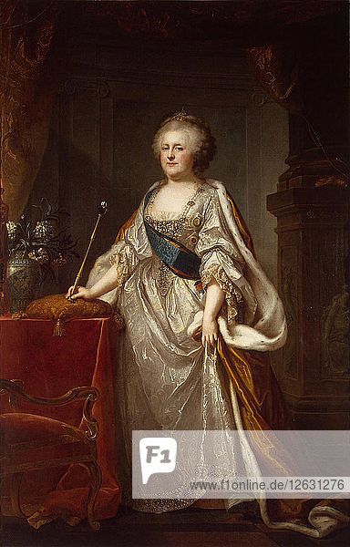 Porträt der Kaiserin Katharina II. (1729-1796)  1794. Künstler: Lampi  Johann-Baptist von  der Ältere (1751-1830)