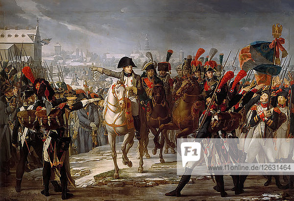Napoleons Rede vor dem 2. Korps der Grande Armée vor dem Angriff auf Augsburg am 12. Oktober 1 Künstler: Gautherot  Claude (1769-1825)