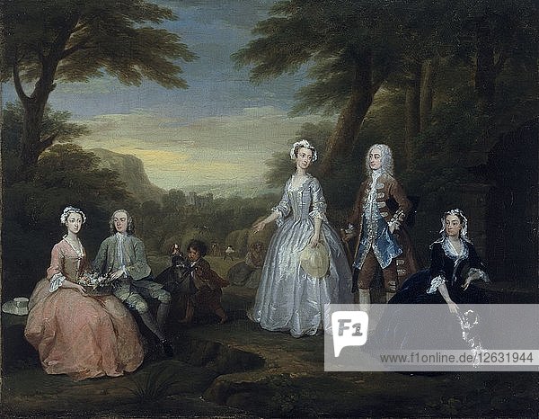 Das Konversationsstück der Familie Jones  1730. Künstler: William Hogarth.