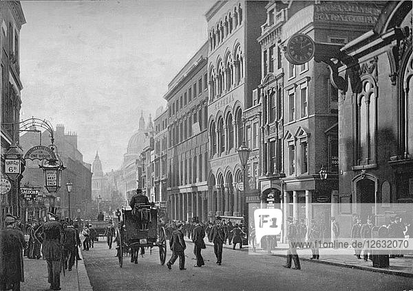 Cannon Street  Blick nach Westen  City of London  um 1910 (1911). Künstler: Unbekannt.