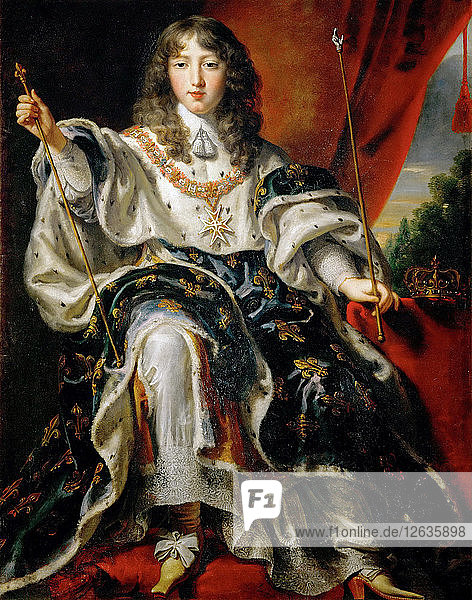 Ludwig XIV.  König von Frankreich (1638-1715) in seinem Krönungsgewand. Künstler: Egmont  Justus van (1601-1674)