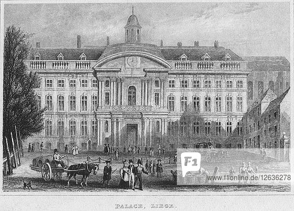Schloss  Lüttich  1850. Künstler: R. Brice.