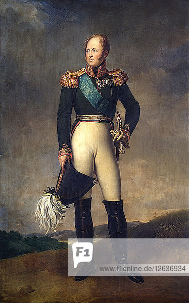 Porträt von Zar Alexander I. von Russland  1817. Künstler: Francois Pascal Simon Gerard.