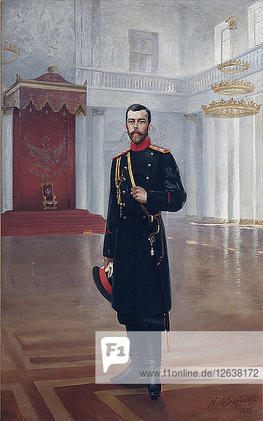 Porträt von Zar Nikolaus II. (1868-1918)  1898. Künstler: Safonow  Alexander Petrowitsch (1852-1913)