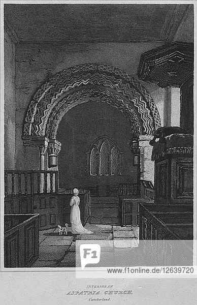 Innenraum der Kirche von Aspatria  Cumberland  1814. Künstler: John Greig.