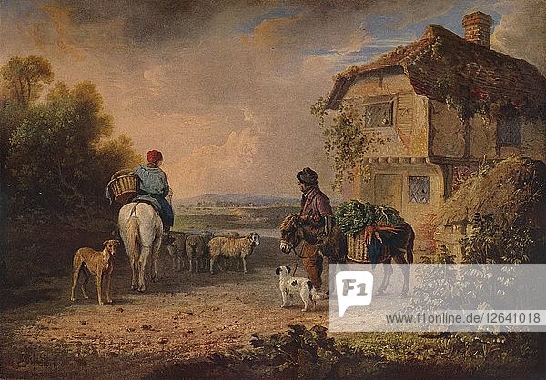 Auf dem Weg zum Markt  1828. Künstler: Edmund Bristow.