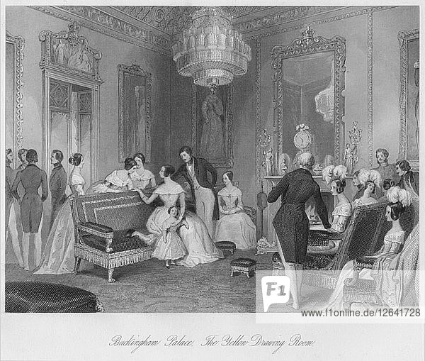 Buckingham Palast. Der gelbe Zeichensaal  um 1841. Künstler: Henry Melville.