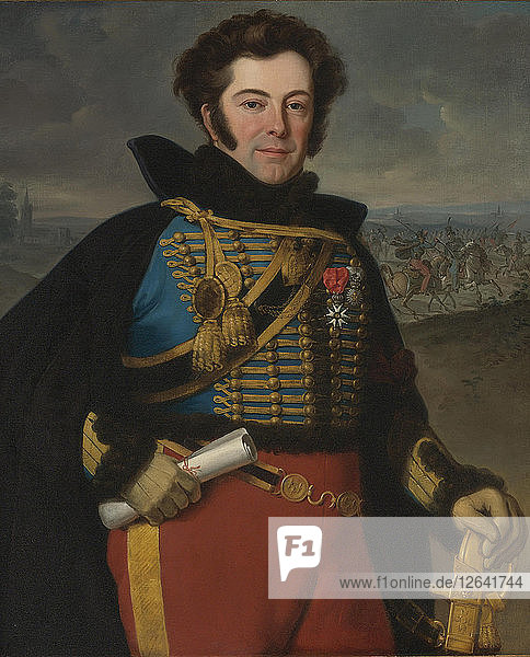 Porträt von Auguste-Frédéric Bonamour  Marquis de Talhouët (1788-1842). Künstler: Vernet  Horace (1789-1863)