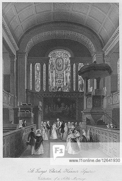 St. Georges Kirche  Hanover Square. Feier einer Adelshochzeit  um 1841. Künstler: Henry Melville.