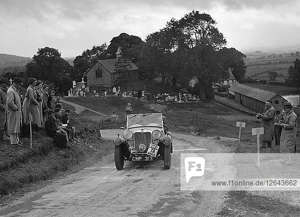Singer B37 1 5 Liter Sport von WC Butler bei der South Wales Auto Club Welsh Rally  1937 Künstler: Bill Brunell.