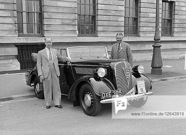 Opel Cabriolet von AT Morse bei der South Wales Auto Club Welsh Rally  1937 Künstler: Bill Brunell.