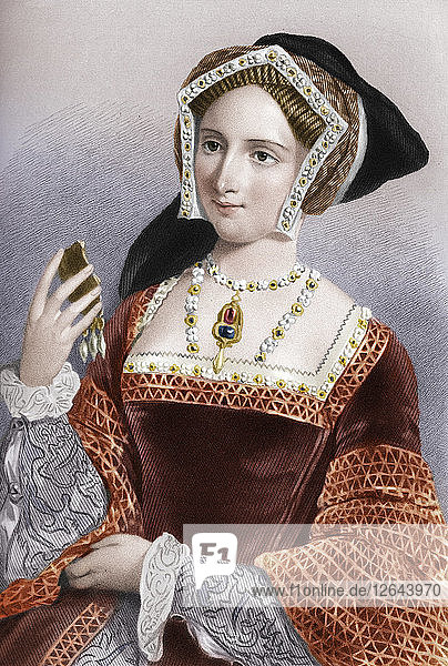Jane Seymour (1509-1537)  die dritte Frau von König Heinrich VIII.  1851. Künstler: B. Eyles.