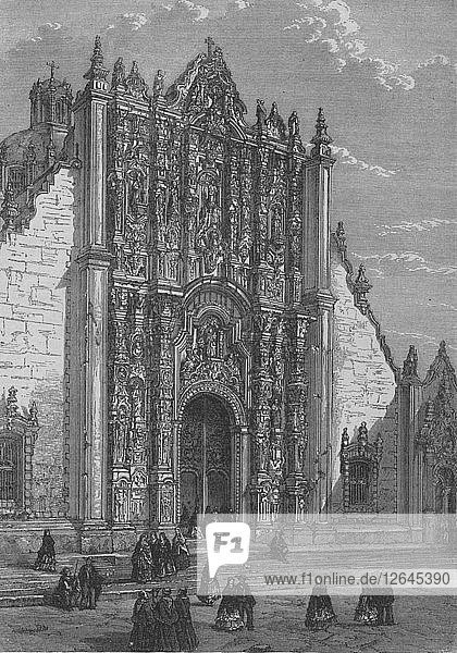 Eingang zur Kathedrale von Mexiko  um 1890. Künstler: Unbekannt.