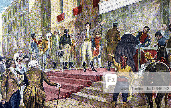Der Unabhängigkeitskrieg. Der Rat von Cádiz ruft das Volk auf  die Verfassung zu schaffen. Das Jahr 1810.