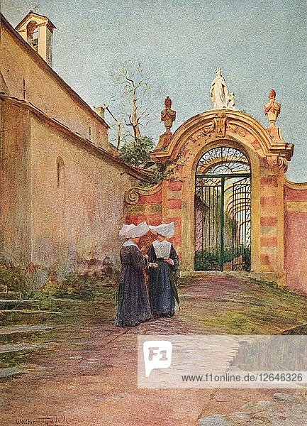 Eingang zur Villa Centurione  S. Margherita Ligure  um 1910  (1912). Künstler: Walter Frederick Roofe Tyndale.