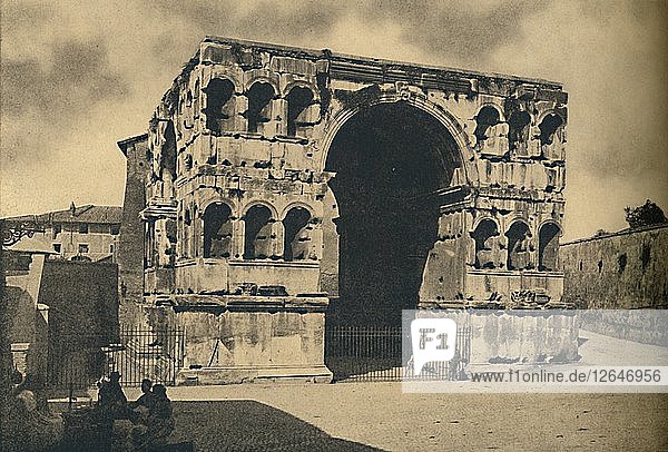 Roma - Arch of Janus Quadrifrons in the Forum Boarium  1910. Artist: Unknown.
