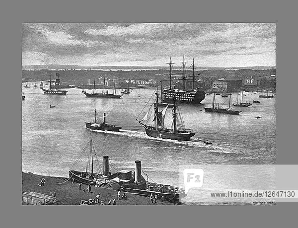 Hafen von Portsmouth  um 1900. Künstler: Alfred John West.
